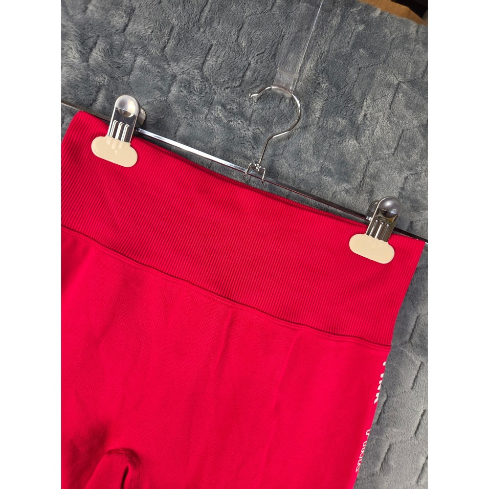Pink Active Victorias Secret Red Seamless High Waist Logo Tape Leggings Small